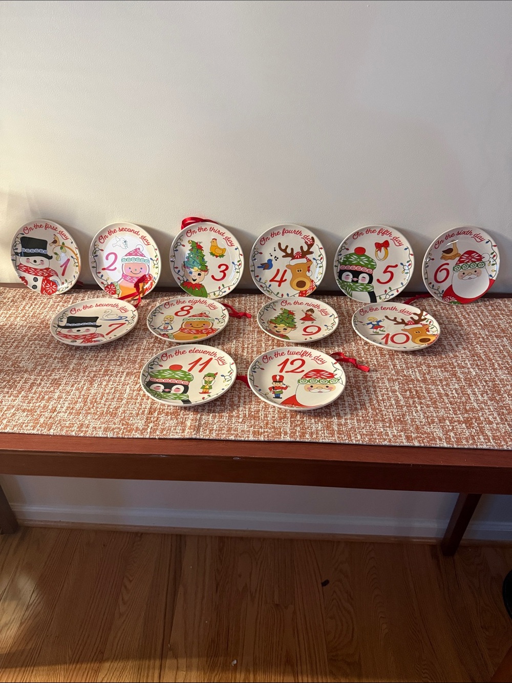 Temp-tations 12 Days of Christmas Appetizer Plates, Holiday Decor Set